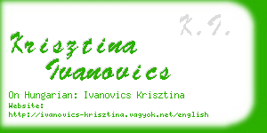 krisztina ivanovics business card